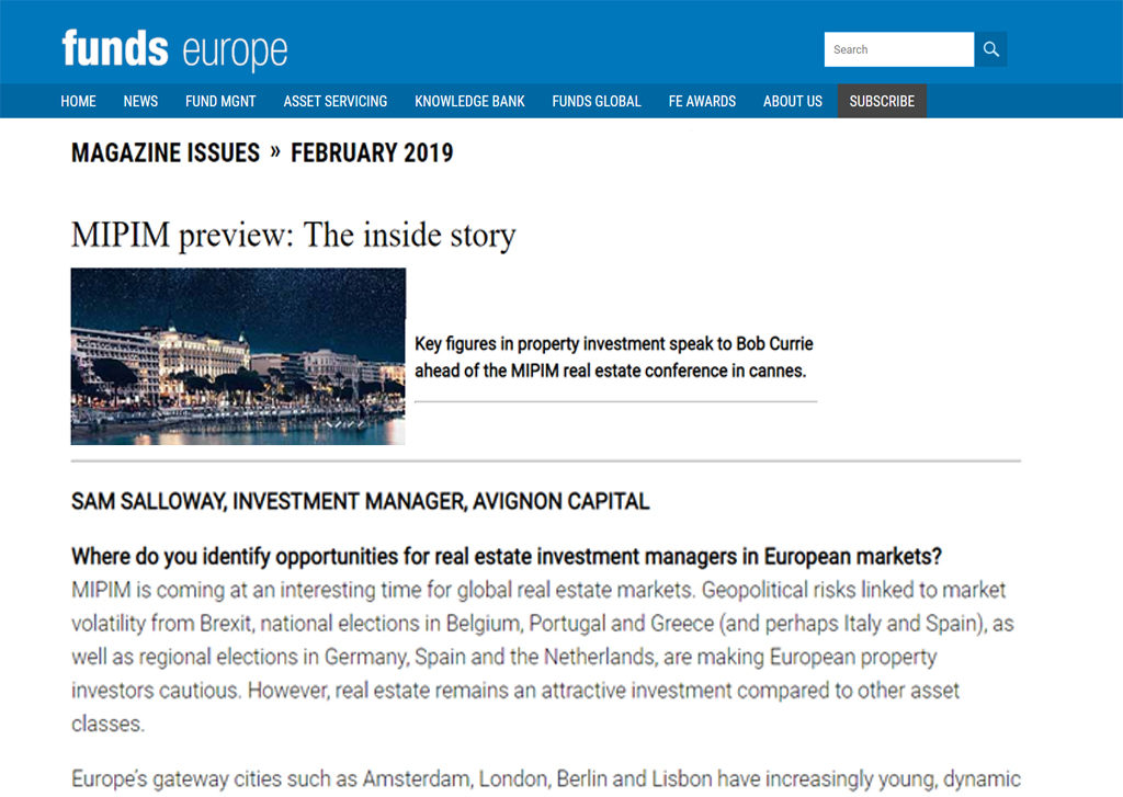 MIPIM Funds Europe 2019